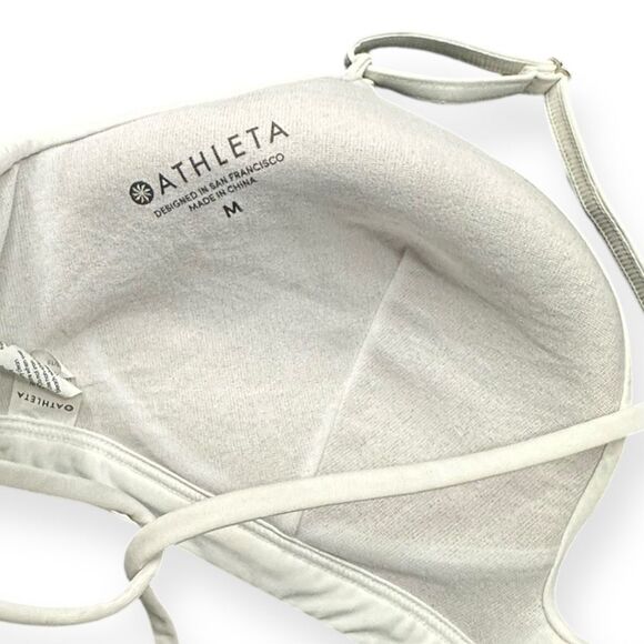 ATHLETA Women’s White Criss Cross Back Bikini Swim Top Size Medium Style #210802 - Picture 3 of 5